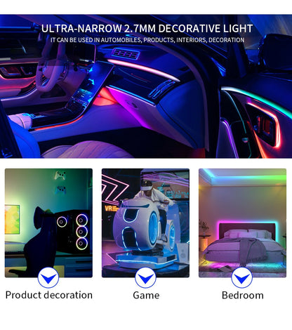 2.7mm WS2812B LED Strip Ultra Narrow 160Leds/M Individually Addressable RGBIC Light Strip Dreamcolor DC5V/12V