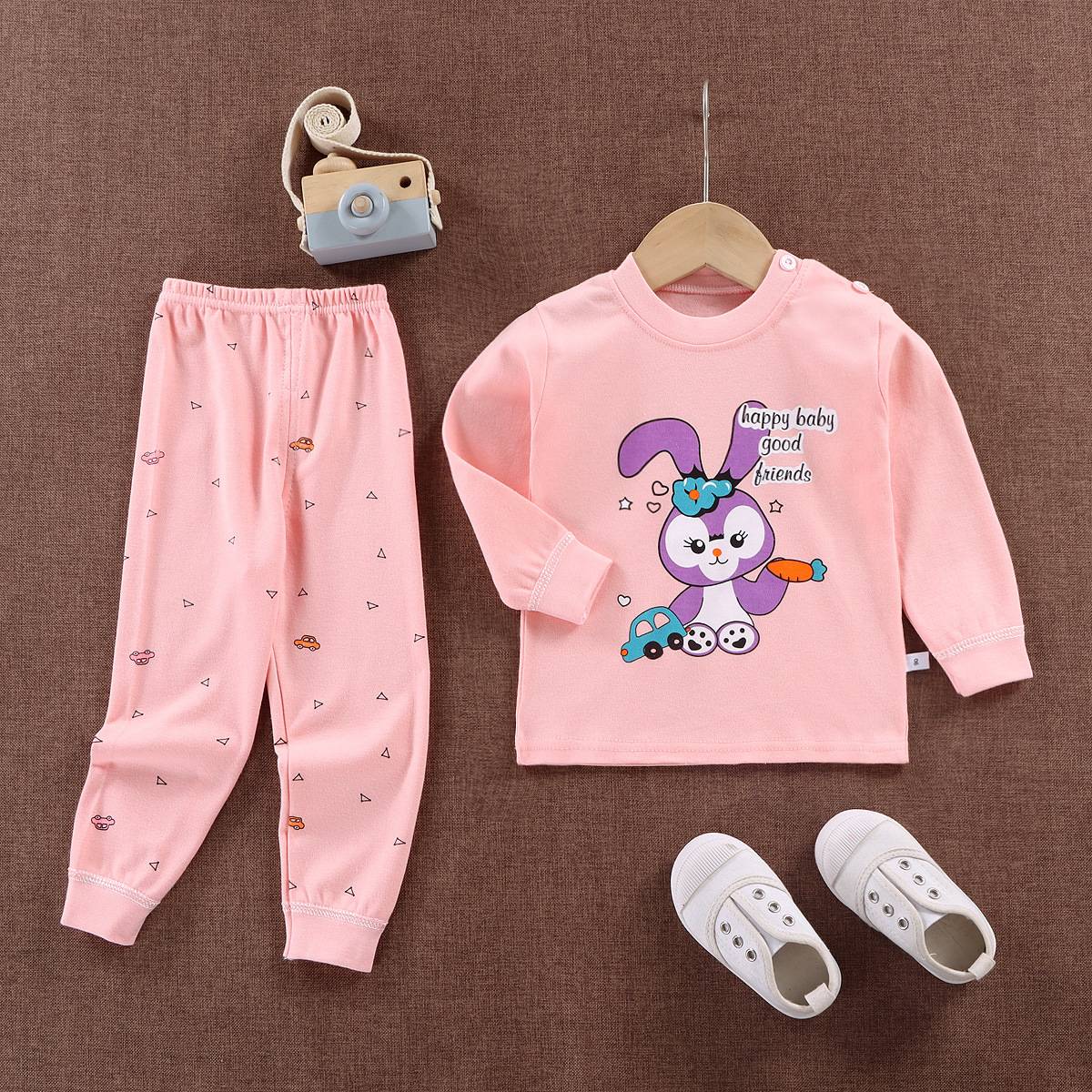 Cute Minnie Little Girl's Set 2024 Children's Cartoon baby girls clothes Spring Baby boys clothes Toddler Print kids clothes Set