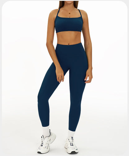 2 Pieces Women's Tracksuit Seamless Yoga Set Workout Outfit Sportswear Gym Clothing High Waist Leggings Fitness Bra Sports Suits