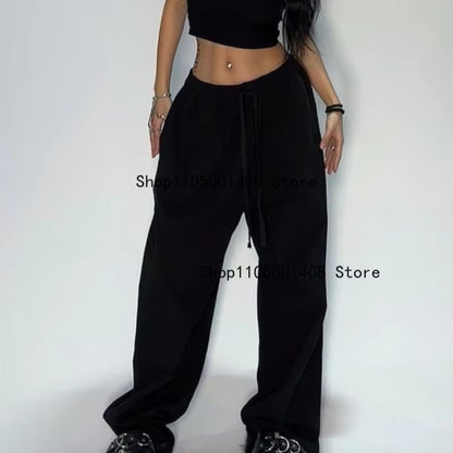 Casual and Comfy Grey Sweatpants for Women with Starchy Waist Loose Fit and Parachute Pants