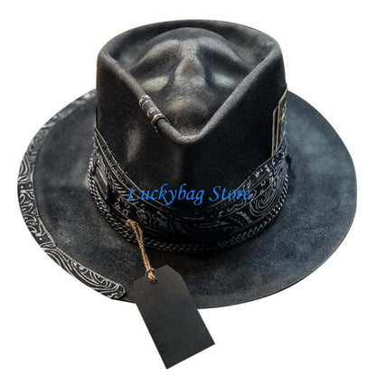 X7XE Halloween Gift Cowboy Hat Perfect Present for Halloween Lovers Skull-themed