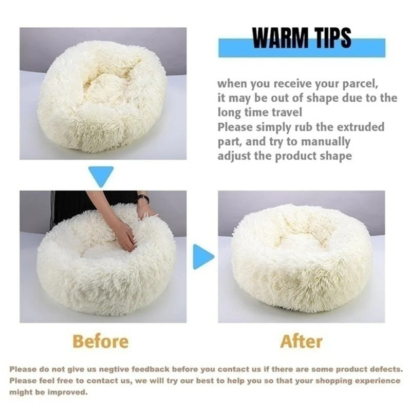 Cama Redonda para Cães, Cama Quente de Inverno para Gatos, Cesto de Pelúcia para Cães, Cama Lavável para Pequenos, Médios e Grandes Cães, Sofá para Gatos