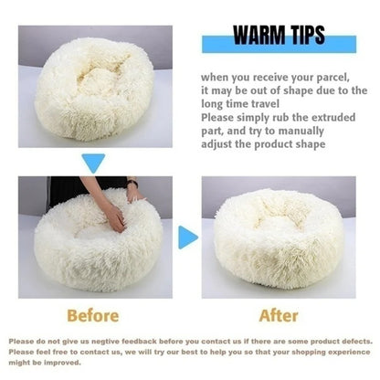 Cama Redonda para Cães, Cama Quente de Inverno para Gatos, Cesto de Pelúcia para Cães, Cama Lavável para Pequenos, Médios e Grandes Cães, Sofá para Gatos
