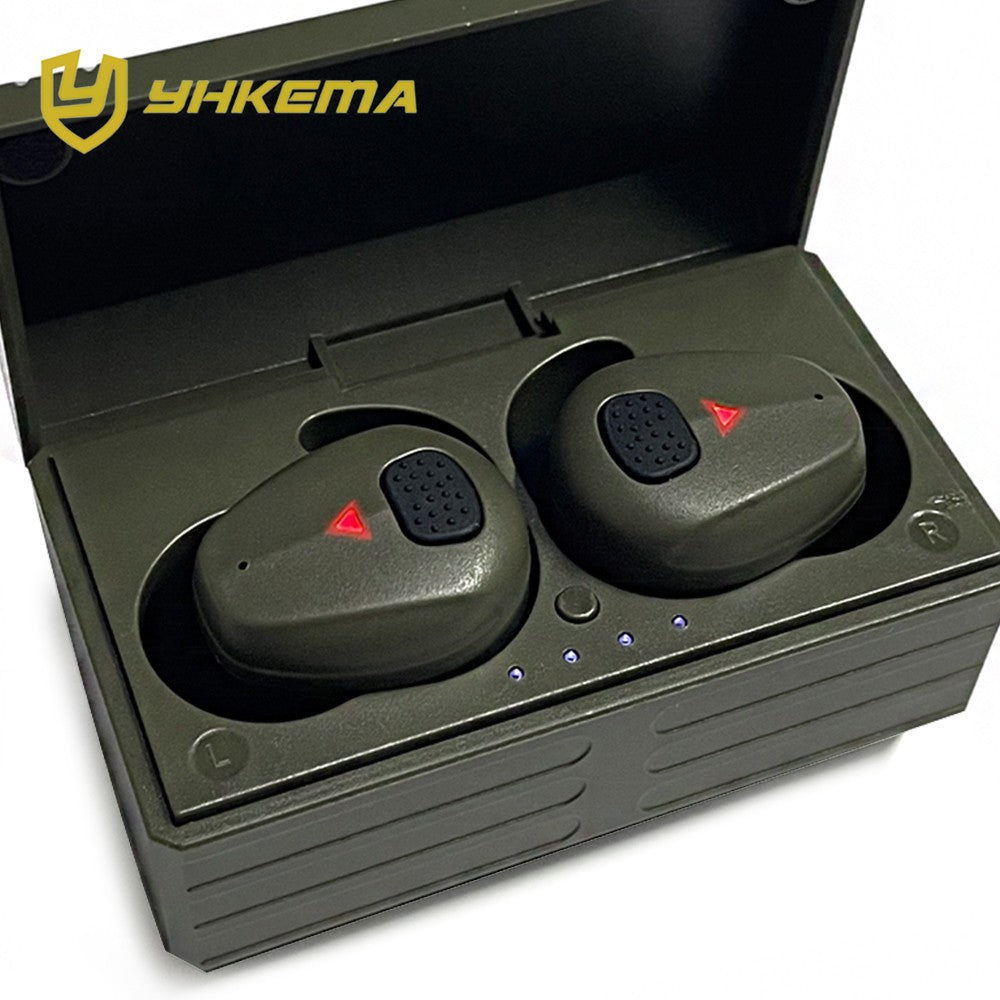 YHKEMA EB10 Electronic Shooting Ear Protection,TacticalNRR 27dB Bluetooth Noise Cancelling Sound Amplification Earmuffs Earbuds