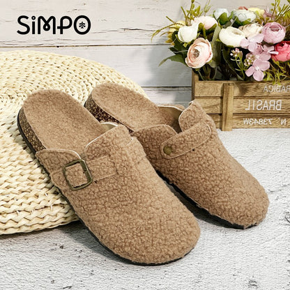 New Fall Winter Women And Men's Slippers With Plush Upper Indoor Outdoor Casual Sandals