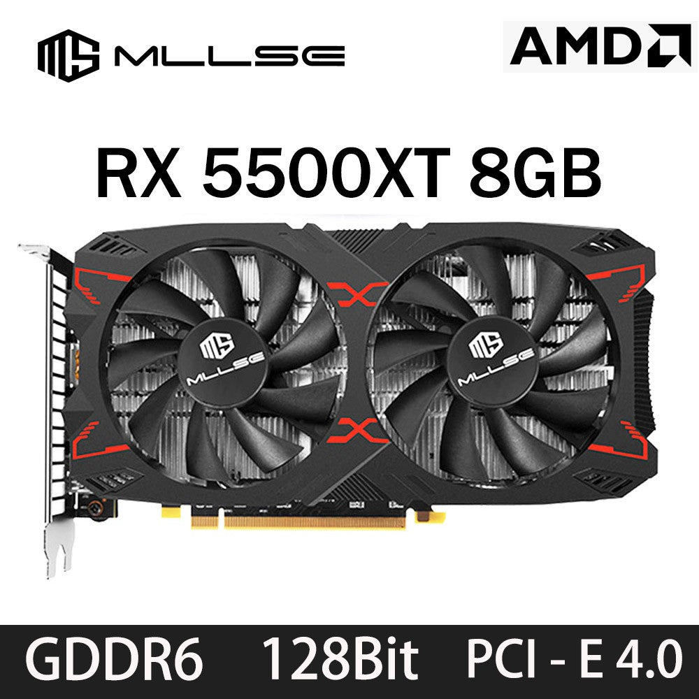 Placa de Vídeo Gamer MLLSE AMD RX5500XT 8G 8GB 128Bit GDDR6 PCI-E 4.0×8 GPU Radeon rx5500xt 8gb