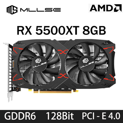 Placa de Vídeo Gamer MLLSE AMD RX5500XT 8G 8GB 128Bit GDDR6 PCI-E 4.0×8 GPU Radeon rx5500xt 8gb