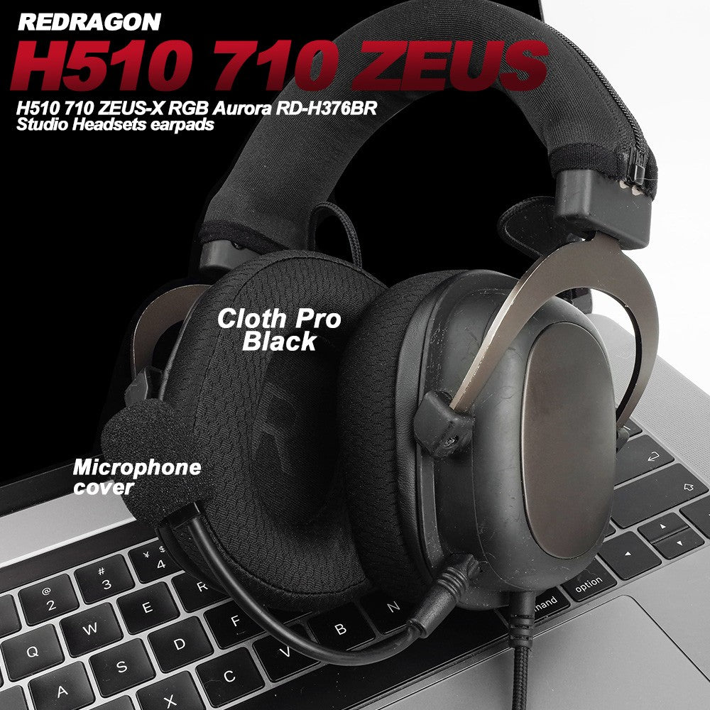 Earphone pads For REDRAGON H510 710 ZEUS-X RGB replacement Earpads headphones Earmuffs Soft cloth Memory Covers Sponge  Protein