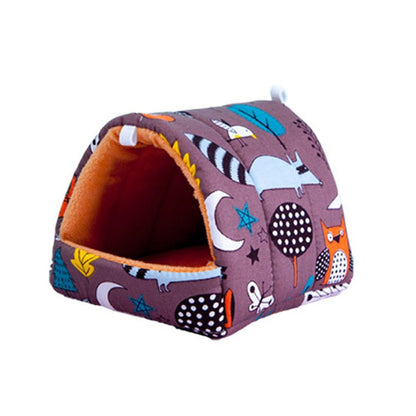 Inverno Bonito Desenho Animado Coelho Esquilo Mini Gaiola Ninho de Porquinho-da-Índia Pequenos Animais Ratos de Estimação Cama Casa de Hamster Quente Macia