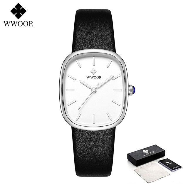 WWOOR New Reloj Fashion Women's Bracelet Watch Luxury Brand Elegant Dress Quartz Clock Waterproof Top Ladies Wristwatch Gift Box