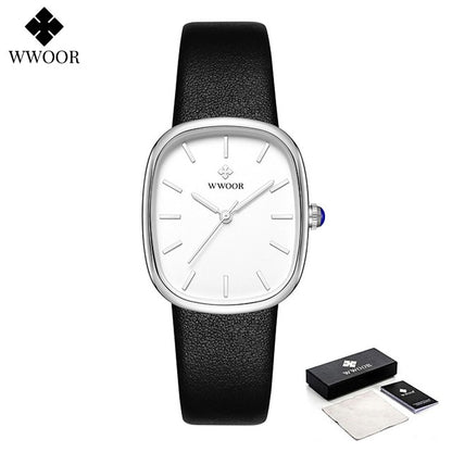 WWOOR New Reloj Fashion Women's Bracelet Watch Luxury Brand Elegant Dress Quartz Clock Waterproof Top Ladies Wristwatch Gift Box