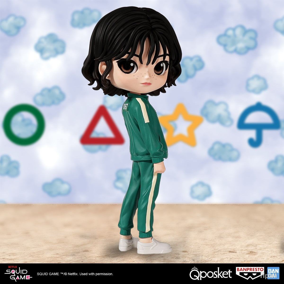 BANPRESTO Genuine Q Posket Series SQUID GAME Modelo de Brinquedo Cheng Qixun, Jiang Xiao Versão Q-version Humanoide, Todas as Idades, Brinquedo Modelo de Cenário