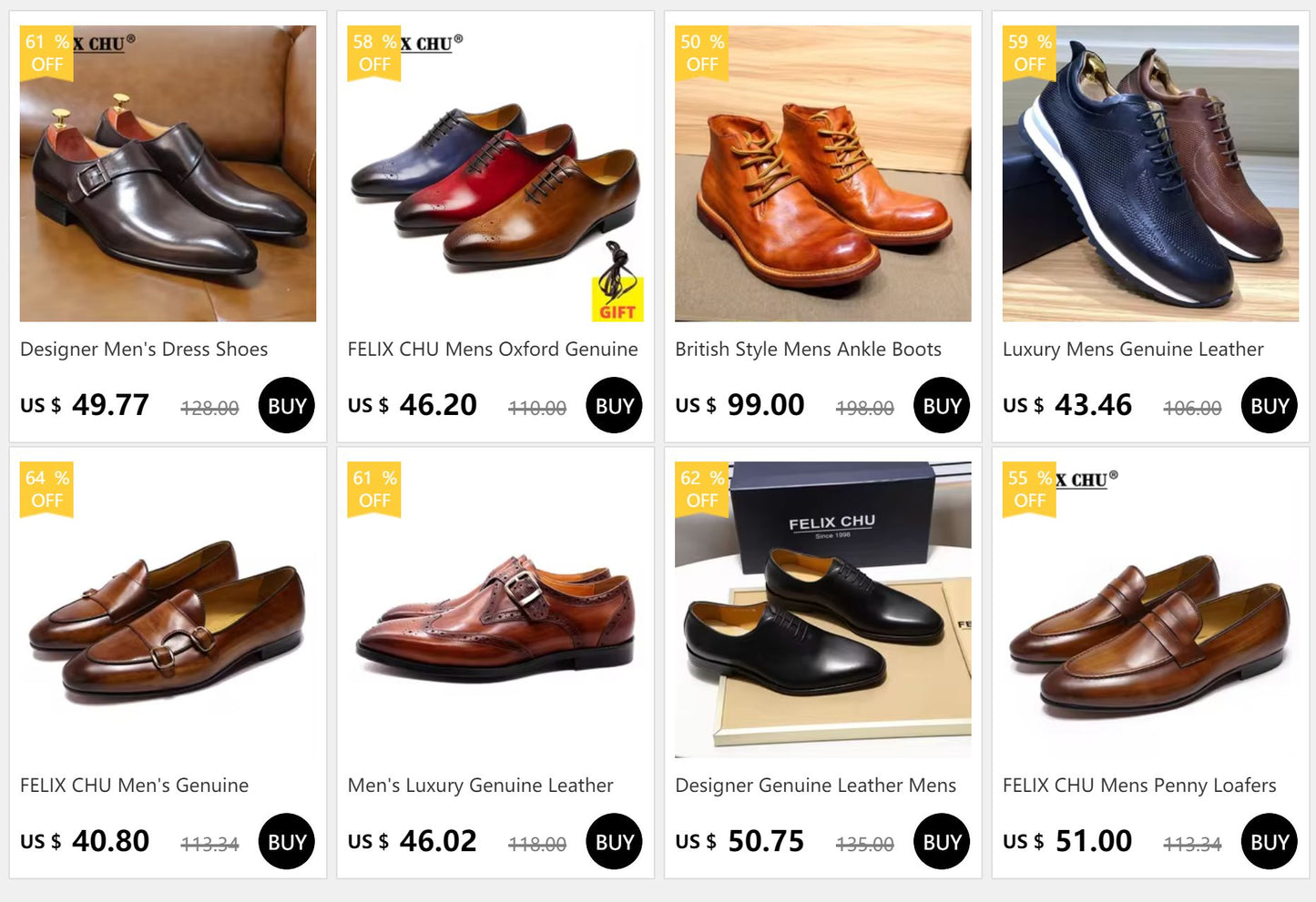 FELIX CHU Men's Genuine Leather Tassel Loafers Italian Luxury Fashion Slip-On Dress Shoes for Parties Weddings Casual Wear