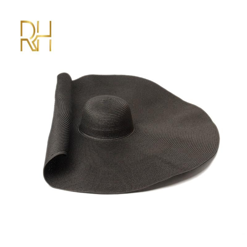 Big Beach Sun Straw Hat 30 40cm Brim 80 100cm Diameter Women Round Protect Travel Holiday Caps Foldable Super Large Straw Hat