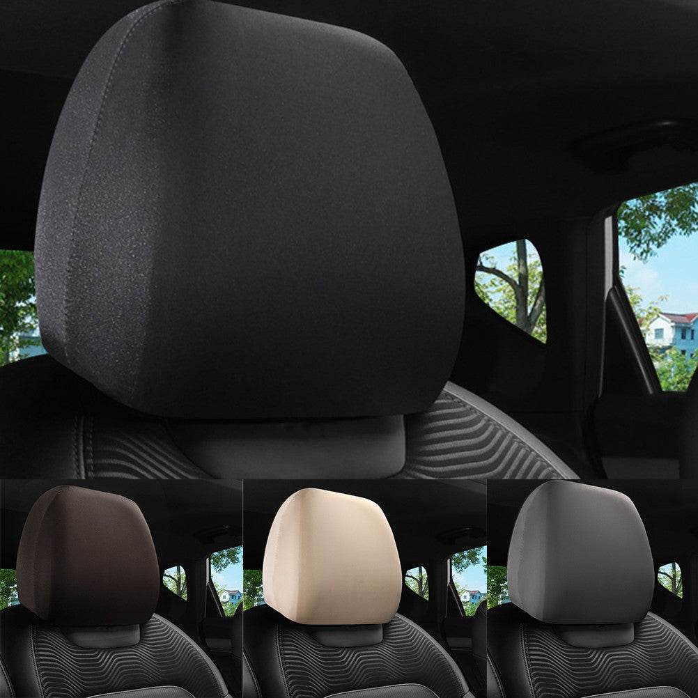 1Pcs Black Premium Cloth Headrest Cover For Car, Truck, SUV, Auto Universal Fit Interior Decorative Parts