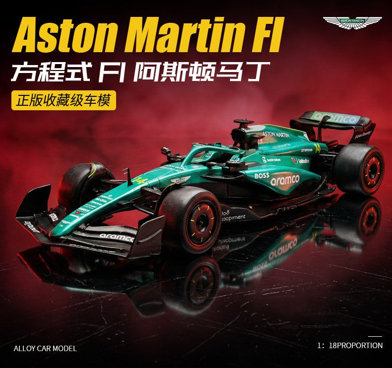 1:18 Aston Martin F1 Nº14 Fórmula Mclaren F1 Nº4 Carro Modelo Diecast de Metal Miniatura Presente de Feriado Enfeites Modernos para Casa
