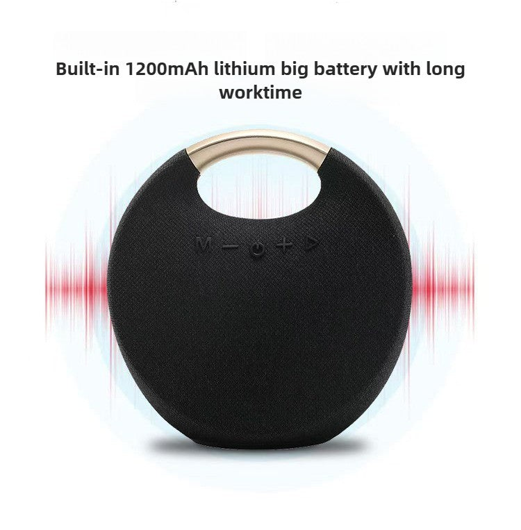 Caixa de som Bluetooth sem fio com alça de design em tecido portátil, suporte para AUX/Cartão TF/USB para viagens ao ar livre, mesa, presentes de Natal