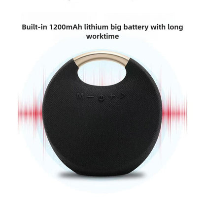 Caixa de som Bluetooth sem fio com alça de design em tecido portátil, suporte para AUX/Cartão TF/USB para viagens ao ar livre, mesa, presentes de Natal