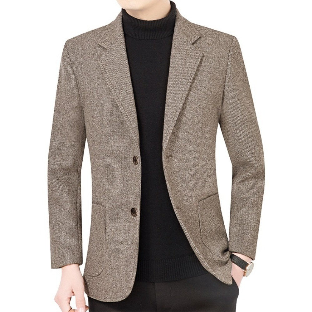 2025 Spring/ Autumn New Men's Blazer - Business Casual Single Suit Jacket for Middle-Aged Gentlemen