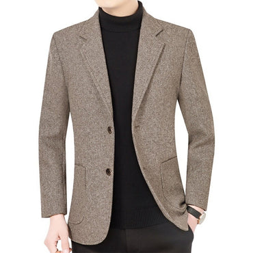 2025 Spring/ Autumn New Men's Blazer - Business Casual Single Suit Jacket for Middle-Aged Gentlemen