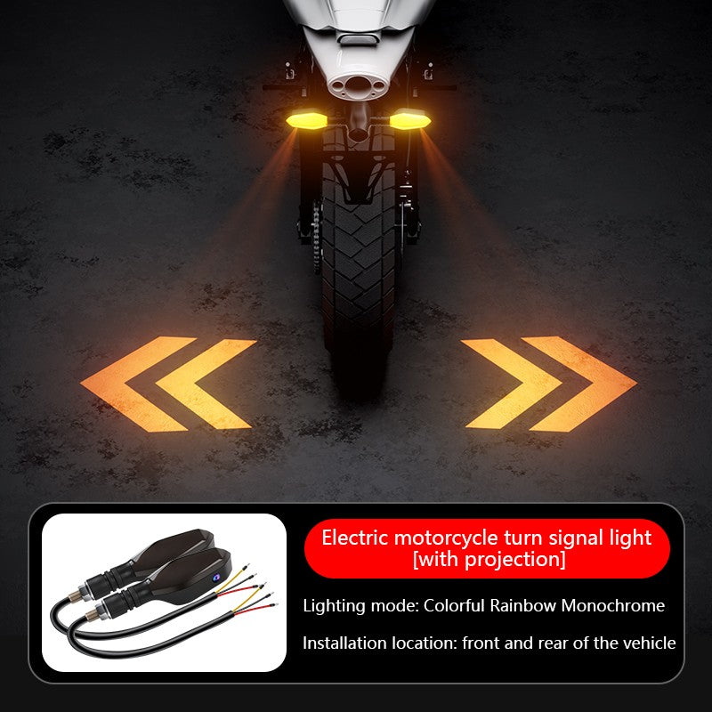 Nova lâmpada de sinalização de motocicleta LED com 27 modos Lâmpada de projeção colorida Luzes indicadoras de fluxo sequencial Luz de circulação