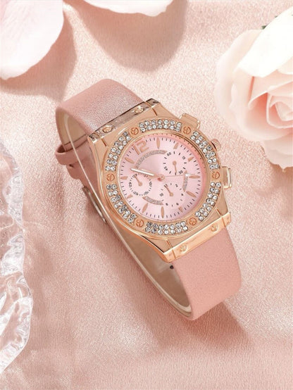Ladies' watch set, consisting of 3 pieces each, including glasses and a wallet, is an ideal gift for her