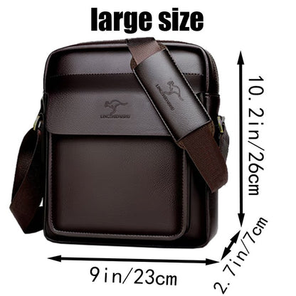 Men's shoulder bag, essential for business work, comes in large and small designs, simple crossbody bag