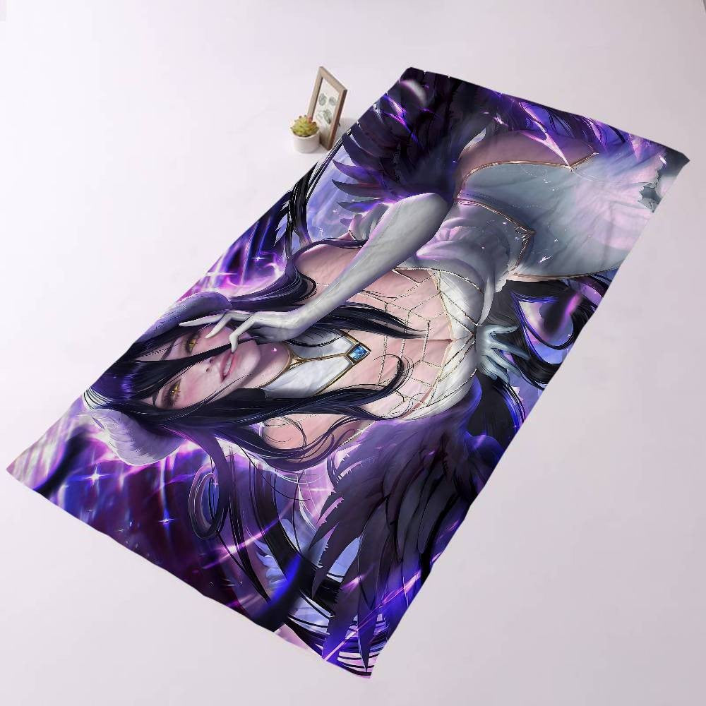 Gamer Albedo Anime Sexy Girls Anime Beach Swimming Towel Soft Absorbent Washcloth Children's Gifts For Kids Travel Camping Gym