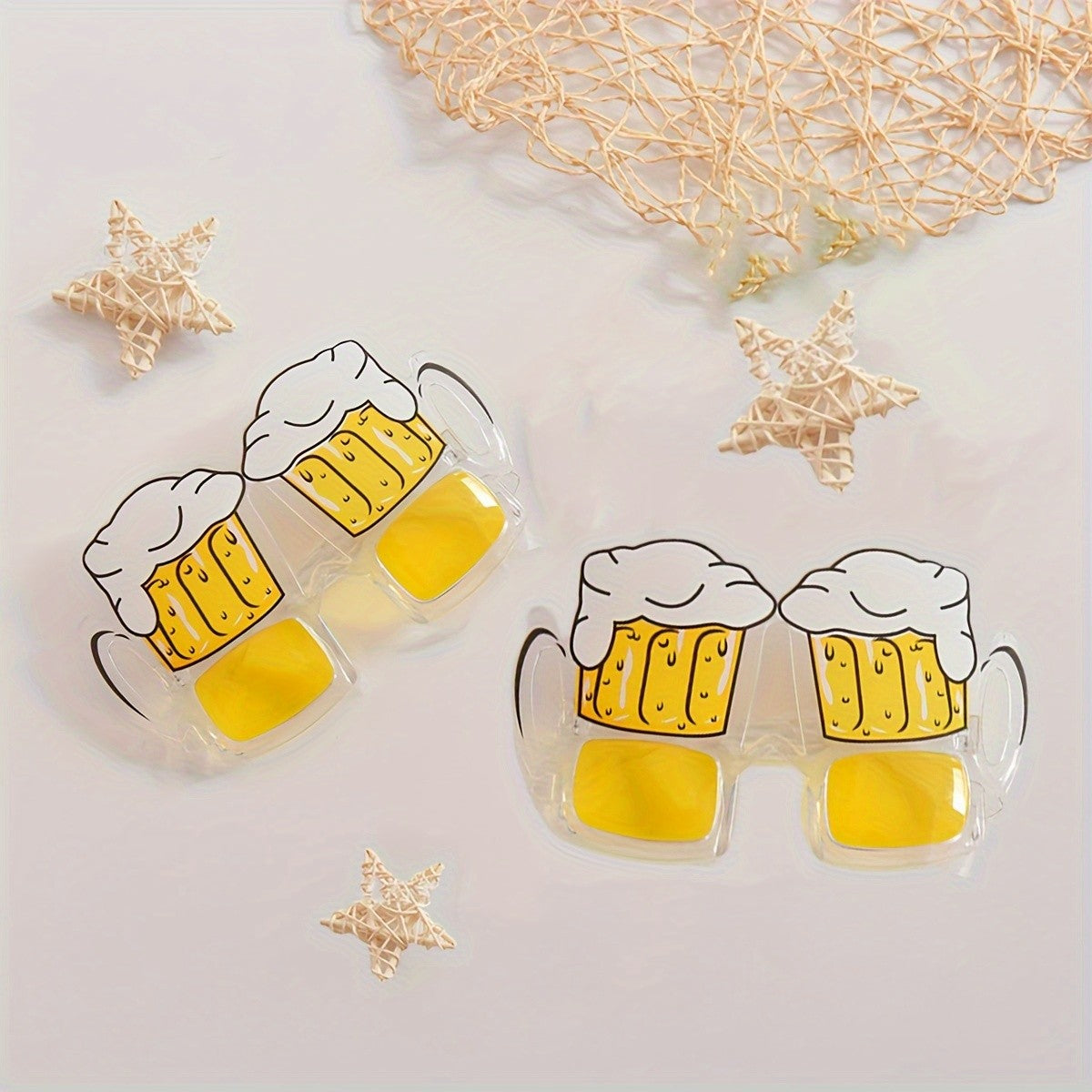 Novelty Bubble Beer Mug Glasses Plastic Durable Design - Tropical Theme Photo Booth Props for Beach Parties Bars & Bat Mitzvahs