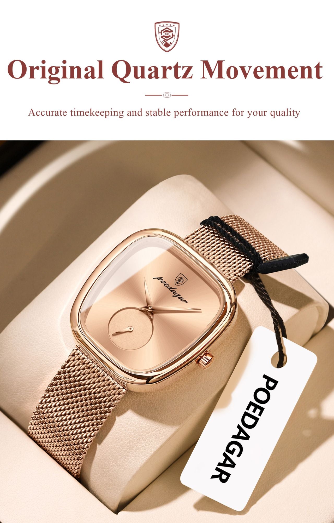 POEDAGAR Luxury Brand Woman Watch Waterproof Stainless Steel Mesh Women's Watches Fashion Elegant Quartz Ladies Wristwatch Reloj