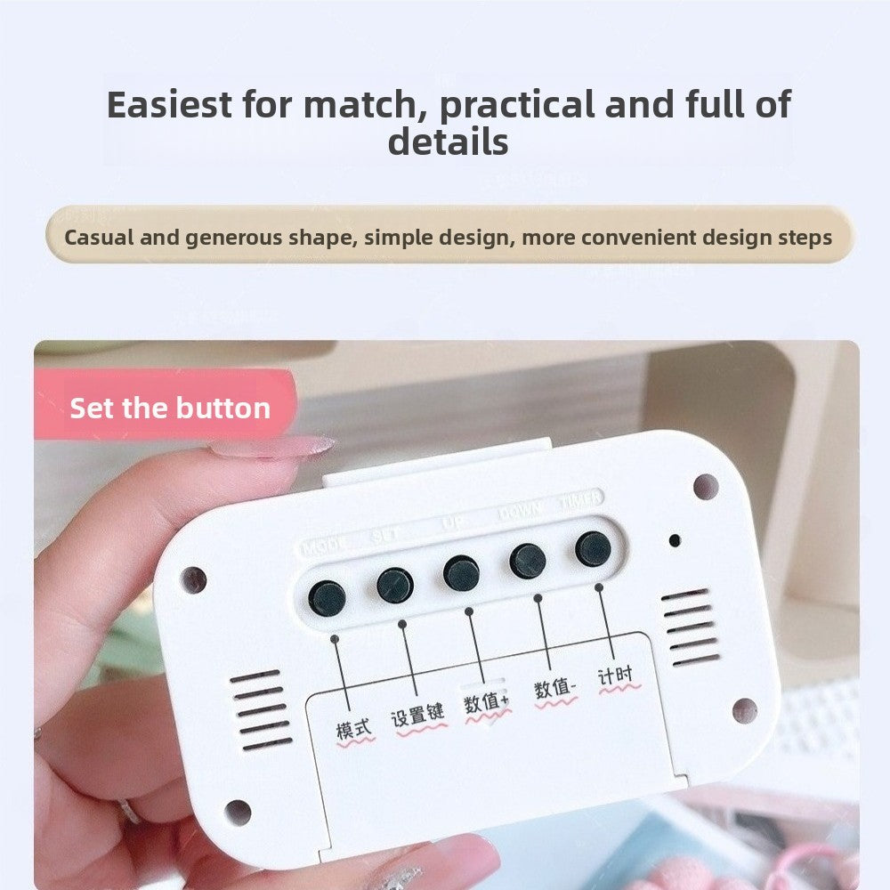 Bedside Table Alarm Clock Date Temperature Function Children's Bedroom Clock Home Offices Desktop Clock Desk Decor Digital Child