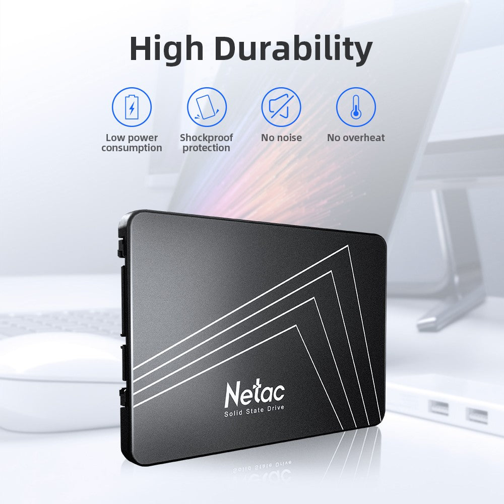 Netac 128 GB 256 GB 512 GB 1 TB 2 TB SSD SATA SATA3 Disco Rígido de Estado Sólido Interno de 2,5 polegadas para Desktop Laptop