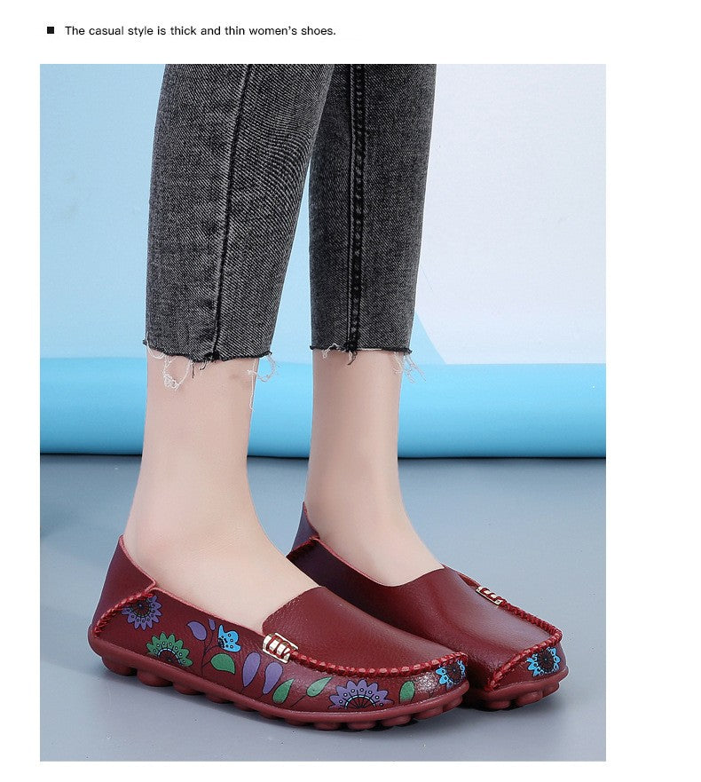 New Moccasins Women Flats Spring Female Leather Loafers Slip on Ballerina Women Casual Shoes Zapatos Mujer Plus Size 35-46