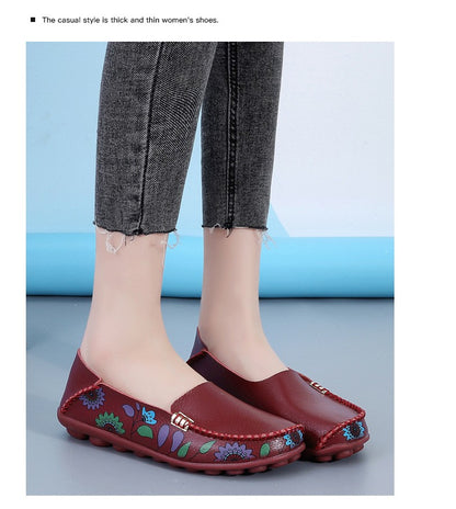 New Moccasins Women Flats Spring Female Leather Loafers Slip on Ballerina Women Casual Shoes Zapatos Mujer Plus Size 35-46