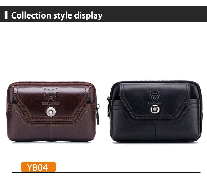 BULLCAPTAIN  MEN'S Leather BELT WAIST Bag Military Fanny PACK Molle Small Money Phone WAIST PACK Bum Pouch PURSE