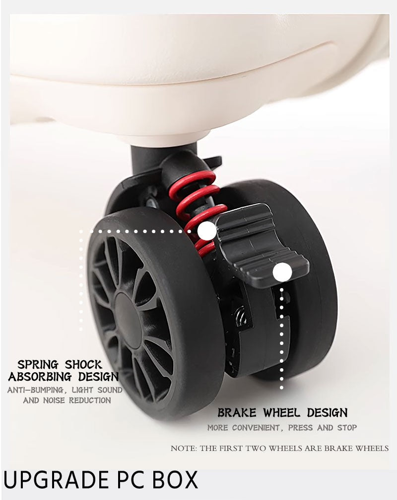 Large Capacity Expandable Suitcase Multi-Function Side Opening Luggage Boarding Case Cup Holder Shock-Absorbing Brake Wheels