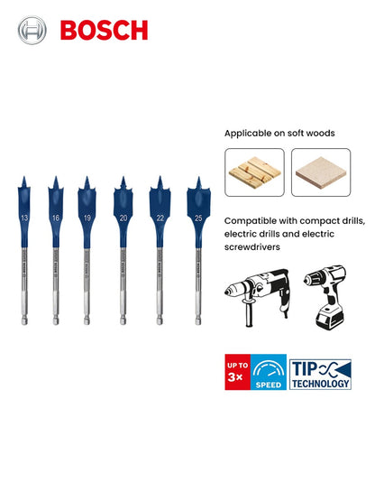 Brocas Bosch Expert para Madeira com Rosca Autoperfurante, Haste Sextavada de 1/4", Acessórios para Ferramentas Elétricas, para Parafusadeira Elétrica