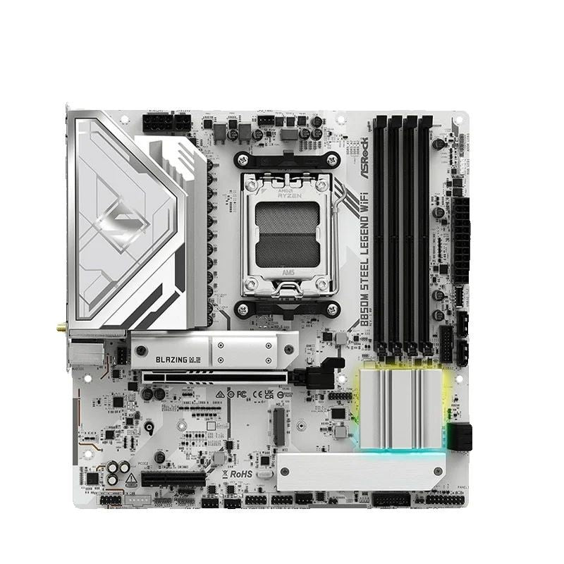 ASROCK Nova B850M STEEL LEGEND WIFI AMD B850 Micro ATX Placa-mãe AMD Ryzen Séries 9000 8000 7000 Soquete AM5