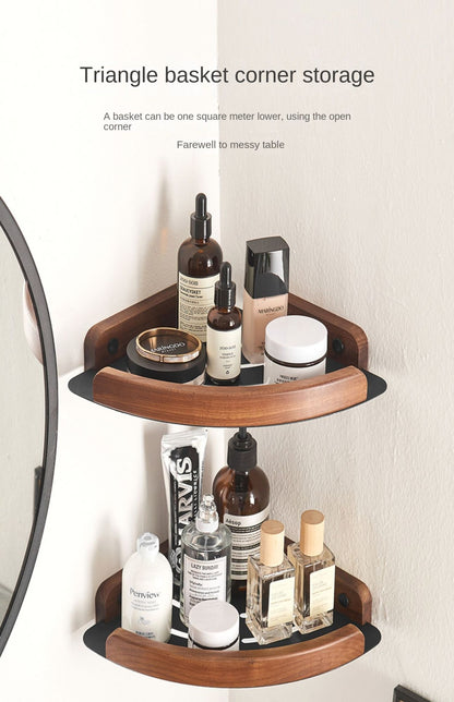 bathroom shelves wall mounted toilet and bathroom storage solid wood non perforated triangular frame wall corner rack