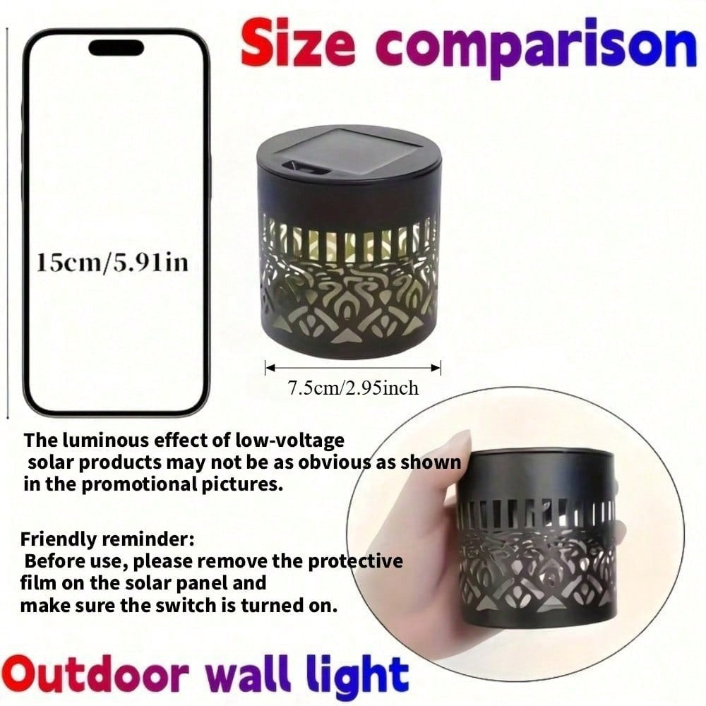 2 Pcs Solar Mandala Lamp, Openwork Wrought Iron Lamp, Solar Garden Decorative Lighting.