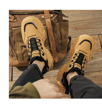 New Men's Casual Outdoor Construction Site Work Durable Safety Shoes, Black for Outdoor Mountain Climbing and Hiking Sports