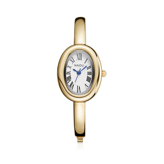 Fashionable Luxury Elegant ladies' Bracelet Watch Roman Numeral Oval Waterproof Women's Quartz Watch reloj ???? ??????? ????????