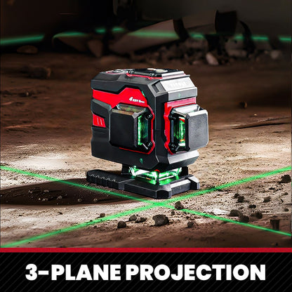 Nível a Laser Verde YEVOLT Série YVGLL4XS12T 3 Planos 12 Linhas Autonivelante 360 3D Horizontal & Vertical Ferramentas de Medição de Energia