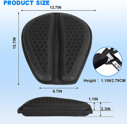 Almofada de assento de motocicleta com absorção de choque, descompressão em gel colmeia 3D, almofada de assento de motocicleta universal confortável