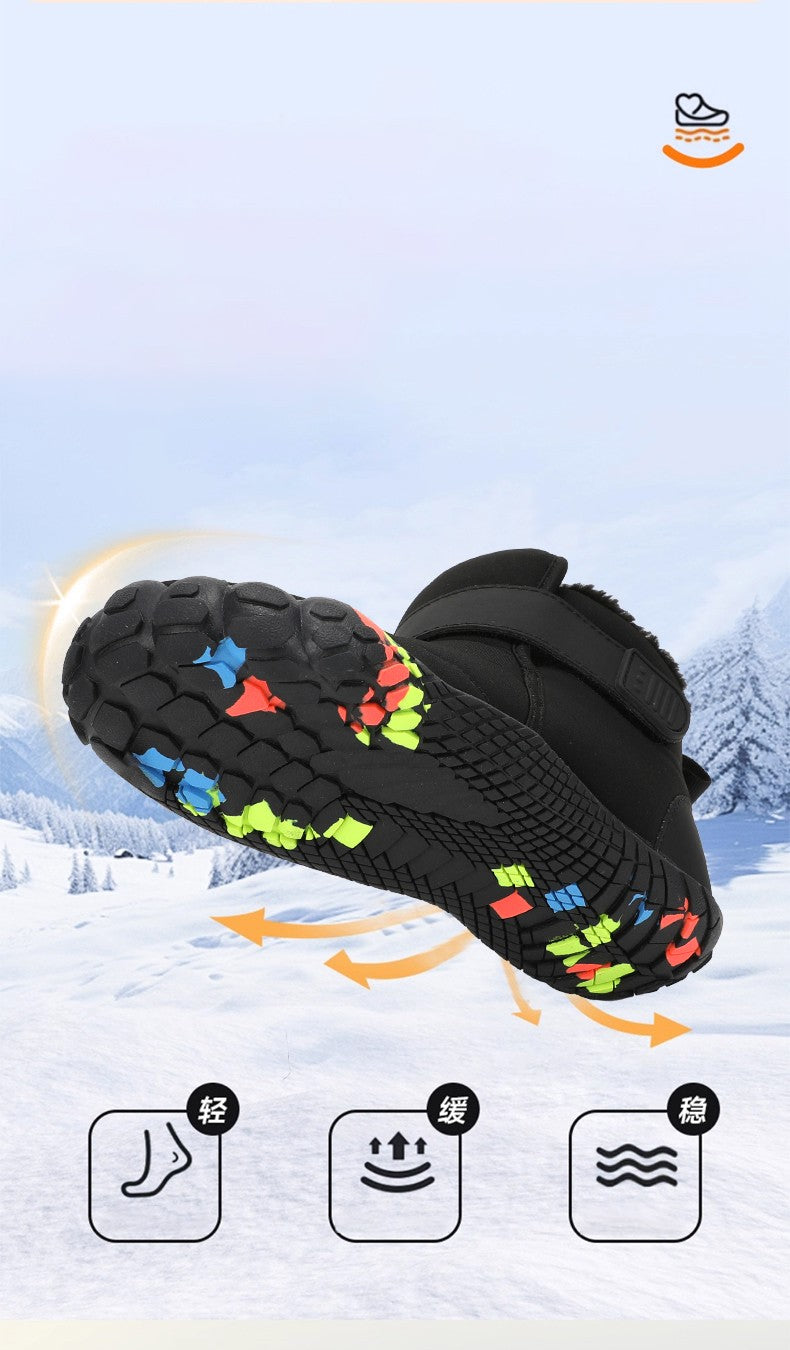 Kids 2025 New Wide Toe Barefoot Snow Boots Boys Girls Winter Minimalist waterproof Sneakers Girls Boys Non-Slip Warm Snow Boots