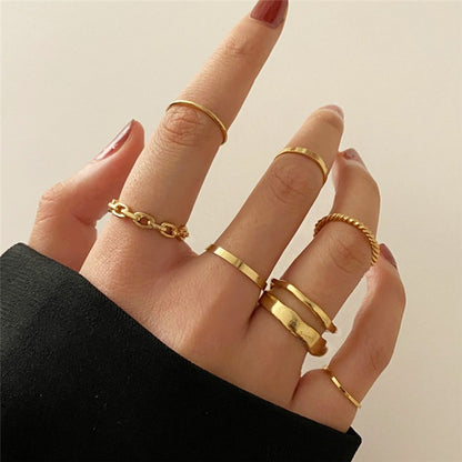 Conjunto de Anéis de Cristal Cor Prata para Mulheres, Anéis de Dedo de Zircônia Cúbica de Lua, Flecha, Flor, Coração, Joias Femininas da Moda