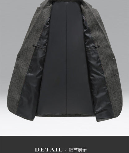 New autumn men business casual suits for middle-aged professionals Slim-fit single suit for men Father's style jacket and shirt