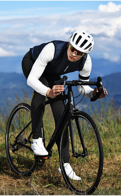 WOSAWE Cycling Jersey Set Winter Spring Vest Pants Sleeveless MTB Bicycle Clothing Warm Bike Jackets Thermal Fleece Suit