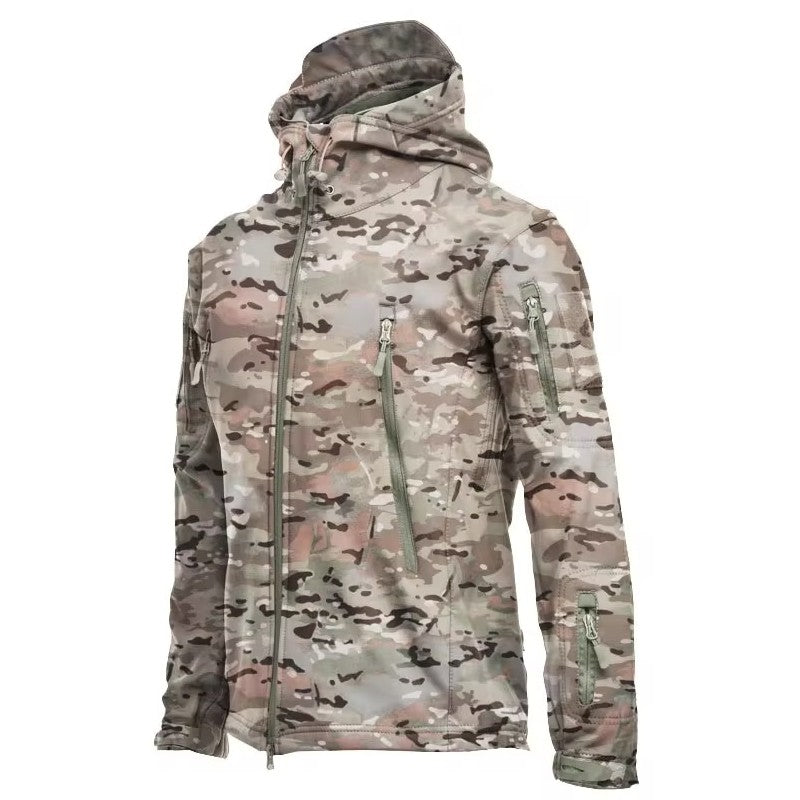 Jaquetas Militares Masculinas Soft Shell Shark Skin Táticas Corta-vento Impermeáveis Jaquetas Masculinas de Combate Casacos Bomber Masculinos com Capuz