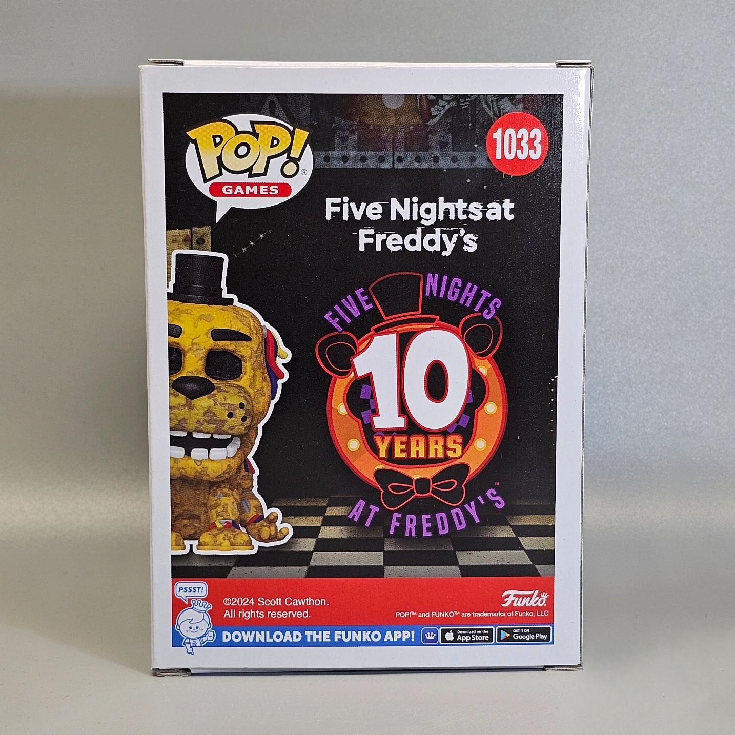 Withered Golden Freddy 1033 Bonecos FUNKO POP Five Nights at Freddy's 3.9inch Figura de Vinil Colecionável Edição Limitada Brinquedo de Presente